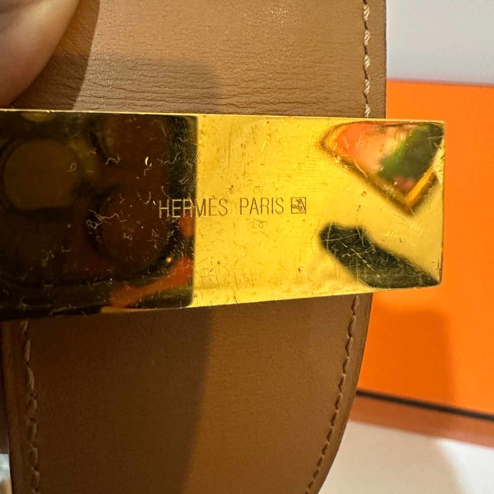 Hermes CDC Collier de Chien Belt 85 Jaune Ambre Epsom GHW Gold Plated - Picture 7 of 17